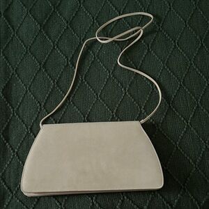Vintage Charles Jourdan Suede & Leather Cream Shoulder Bag